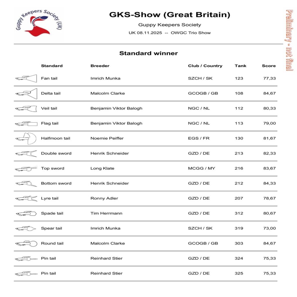 Gewinner der UK Online trio show 2025